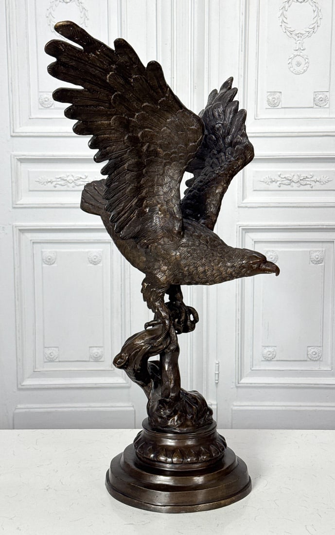 Large Bronze Eagle After Moignez - 4