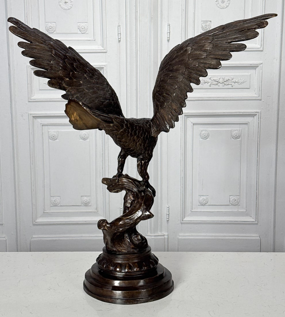 Large Bronze Eagle After Moignez - 5