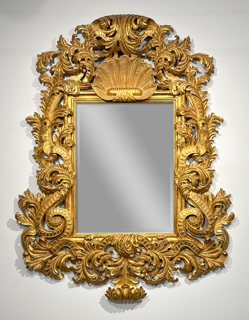 Large Italian Rococo Style Giltwood Mirror (1 of 7)