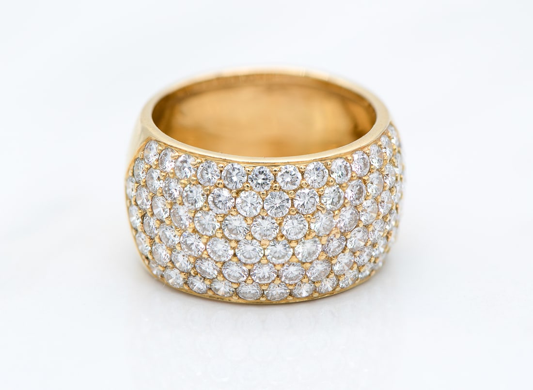 Kurt Wayne Pave Diamond And Gold Ring: Kurt Wayne Natural Diamond 18k Ring, Heirloom Band Featuring Approximately 3.25ctw J-L, VS Natural Diamonds Set In 18k White Gold, Size 9.75, Weight 14 Grams. Wire Transfer Or Zelle Required For All