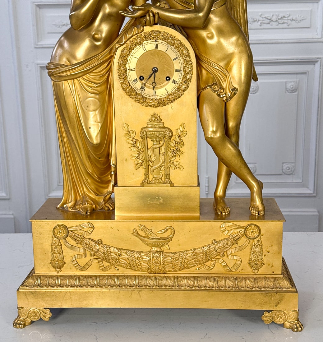 Empire Cupid & Psyche Ormolou Clock - 4