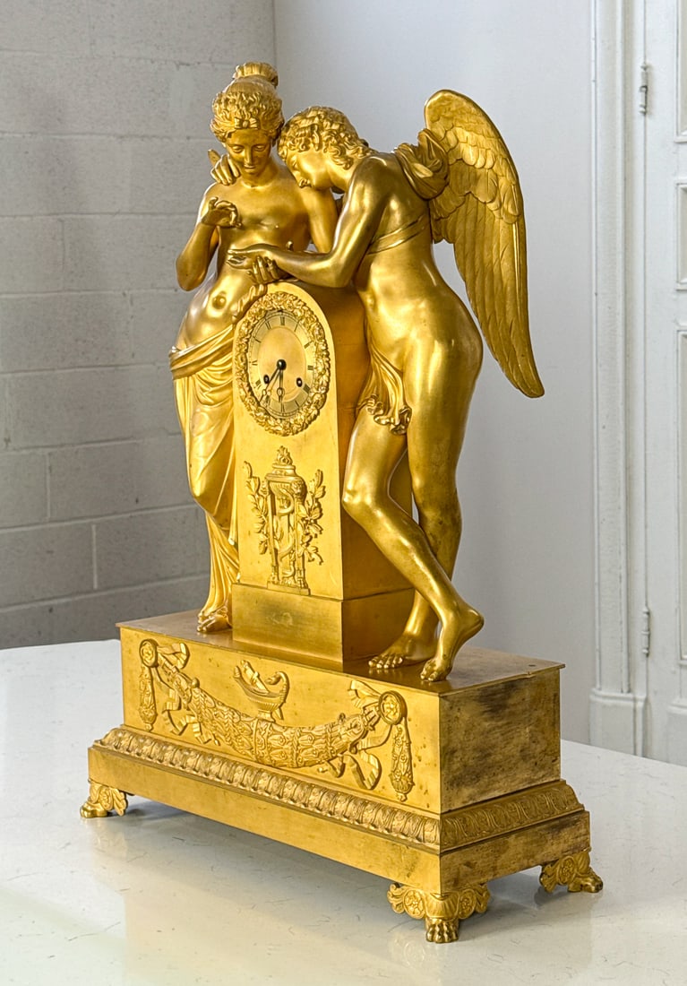 Empire Cupid & Psyche Ormolou Clock - 6