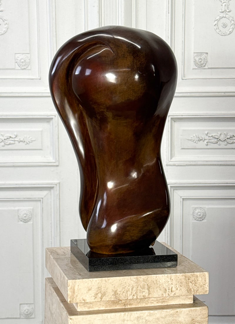 Charles Umlauf, American/Texas 1911-1994: Charles Umlauf, American/Texas 1911-1994, Biomorphic, Bronze Sculpture, Measuring 20 Inches High, Approximately 12 Inches Wide, 11 Inches Deep, Signed C. Umlauf With Foundry Stamp, On Black Granite