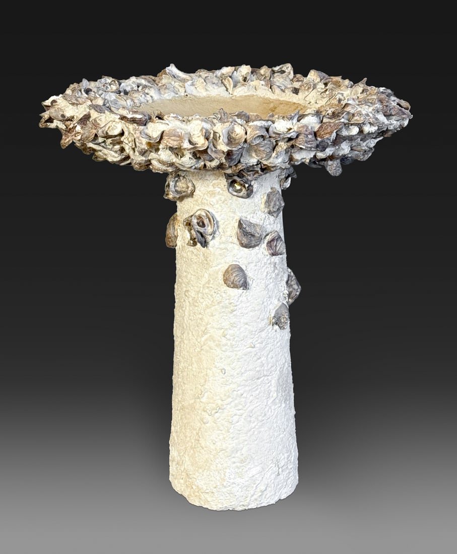 Oyster Shell Grotto Birdbath