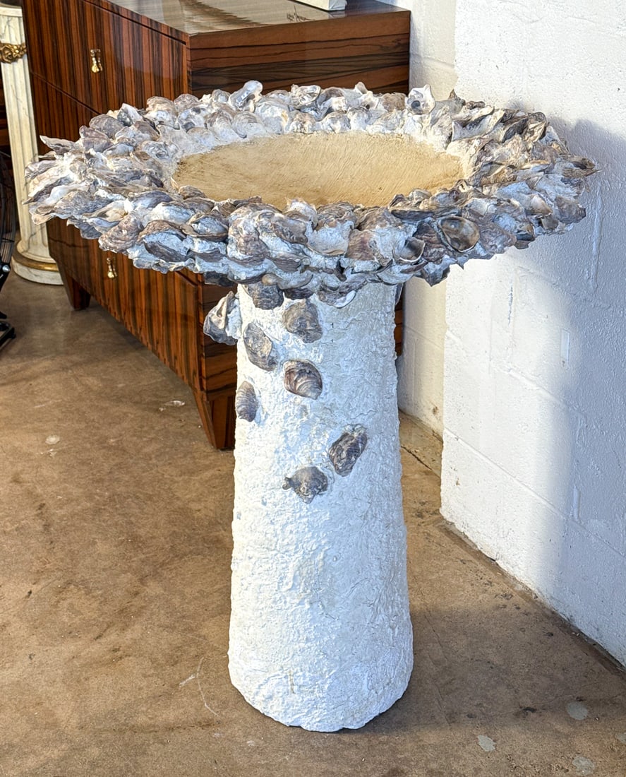 Oyster Shell Grotto Birdbath - 5