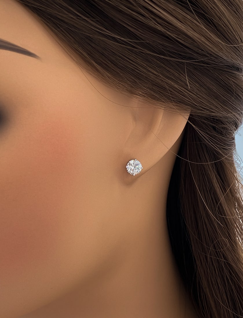 2.07ctw Natural Diamond 14k Stud Earrings: 22.07ctw Natural Diamond Stud Earrings, G-H Color, Si2-I1 Clarity, 14k White Gold, Posts And Push Backs, Total Weight 2.3 Grams. Wire Transfer Or Zelle Required For All Jewelry And Silver Purchases.