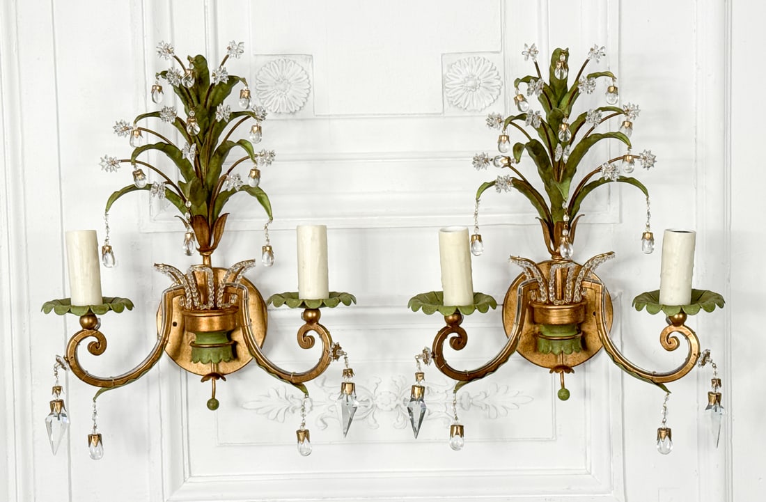 Pair Bagues Style Tole And Gilt Sconces (1 of 4)