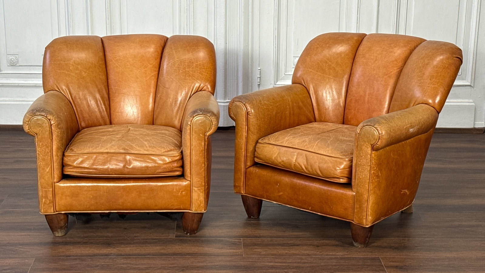 Pair Vintage Leather Club Chairs (1 of 7)