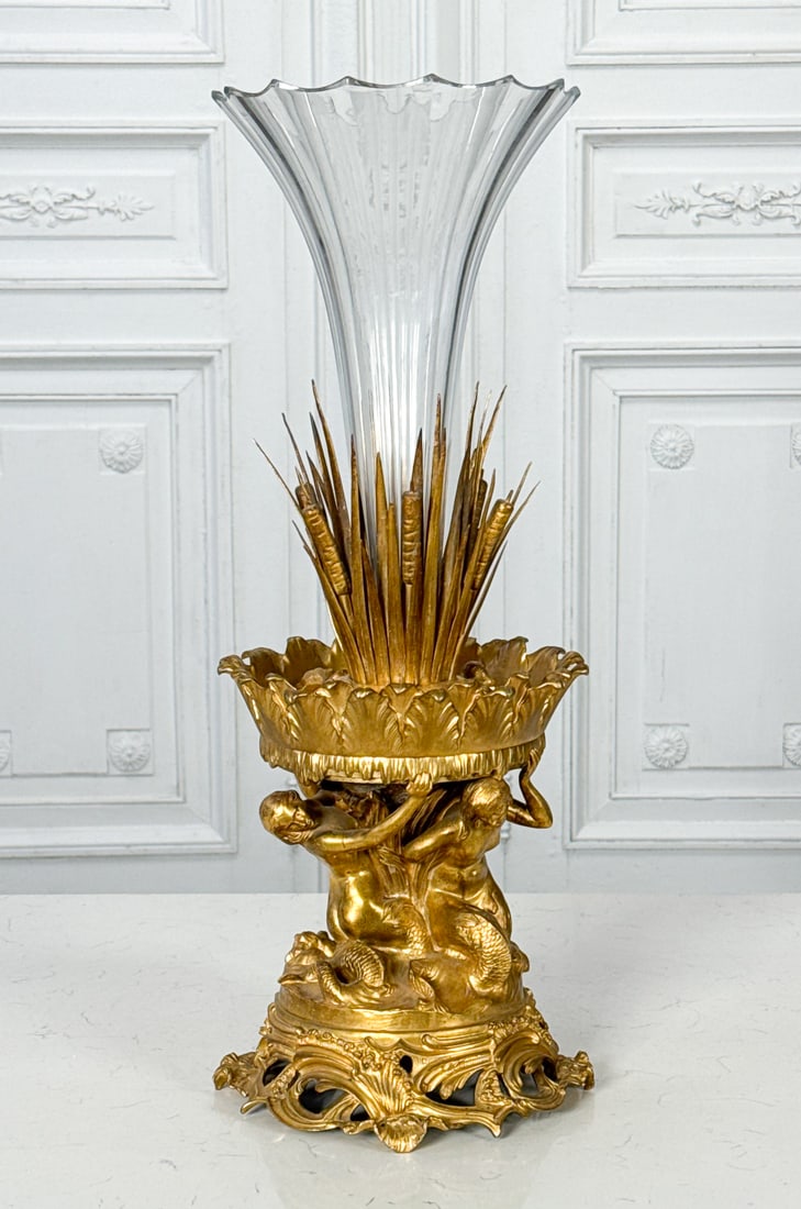 Fine French Gilt Bronze & Glass Epergne (1 of 4)