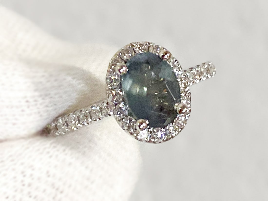 GIA Alexandrite & Natural Diamond 18k Ring (1 of 5)