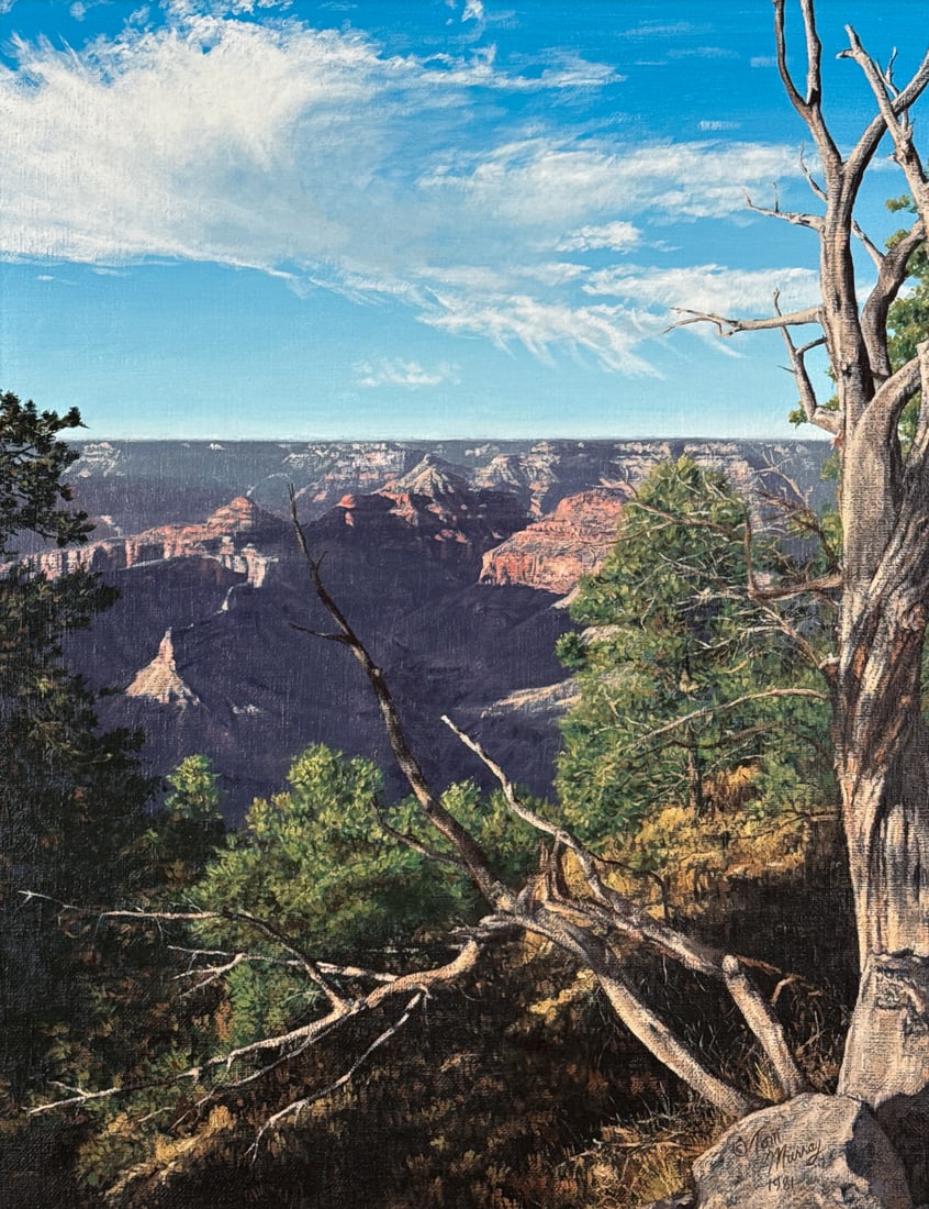 Tom Murray, American, Born 1953: Tom Murray, American, Born 1953, Nature's Cycle, Grand Canyon, 1981, Oil On Canvas, Signed And Dated Lower Right, 15 X 12 Inches, Wood And Linen Wrap Frame, 19.5 X 16.5 X 2.5 Inches
