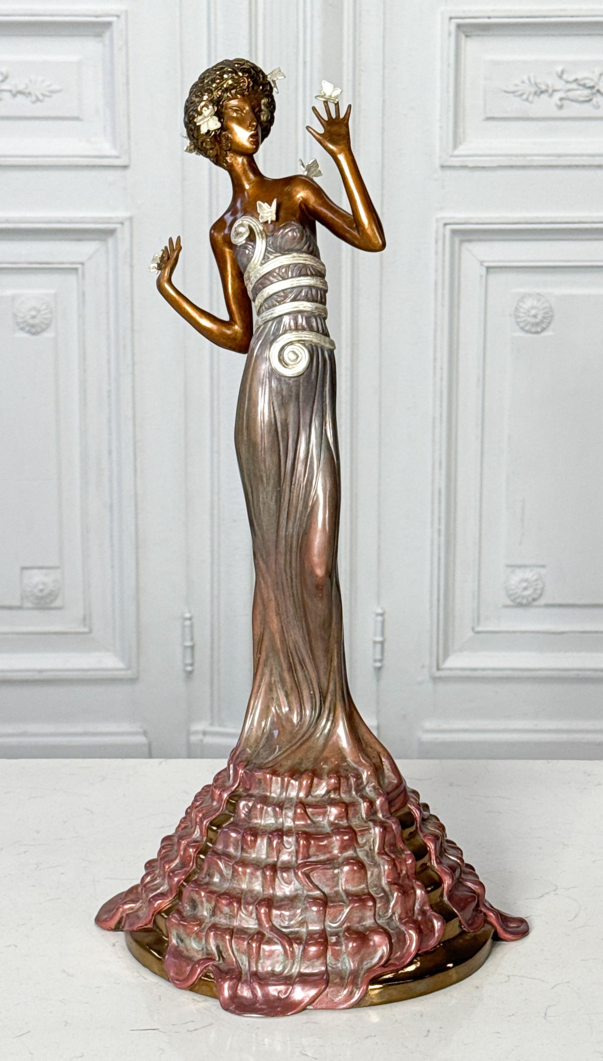 Erte, Romain De Tirtoff, Russian/French,1892-1990: Erte, Romain De Tirtoff, Russian/French,1892-1990, Fantasia, Bronze, Marked 125/375 1987 At Base, Height 21, Width 12, Depth 10 Inches