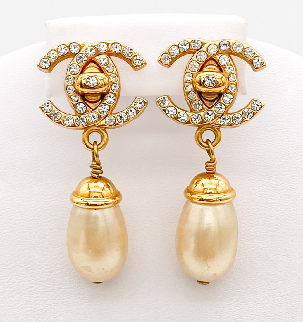 Chanel CC Dangle Earrings
