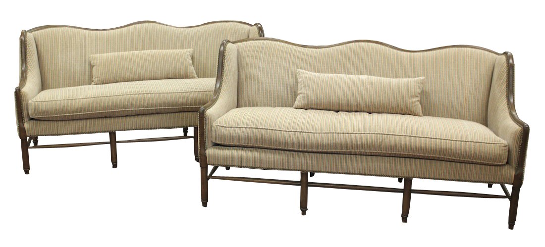 Pair Minton Spidell Settees: 36h X 72w X 29d