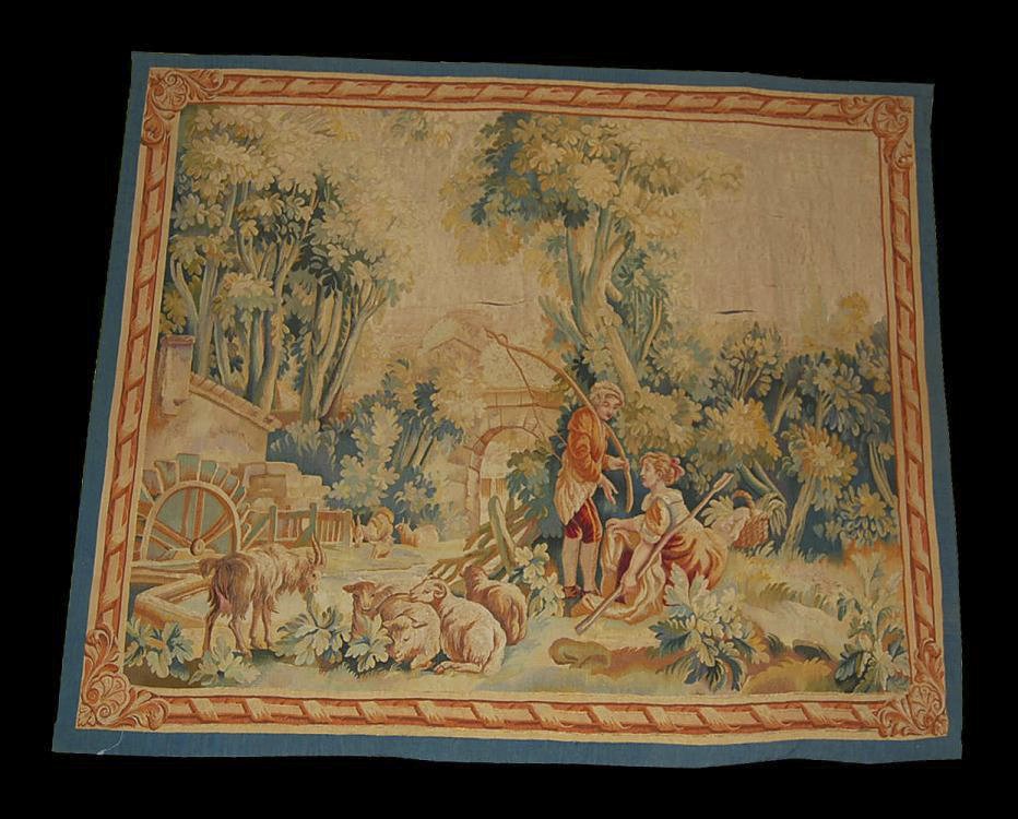 French Aubusson Tapestry, Mid 19th C.: 67w X 57h