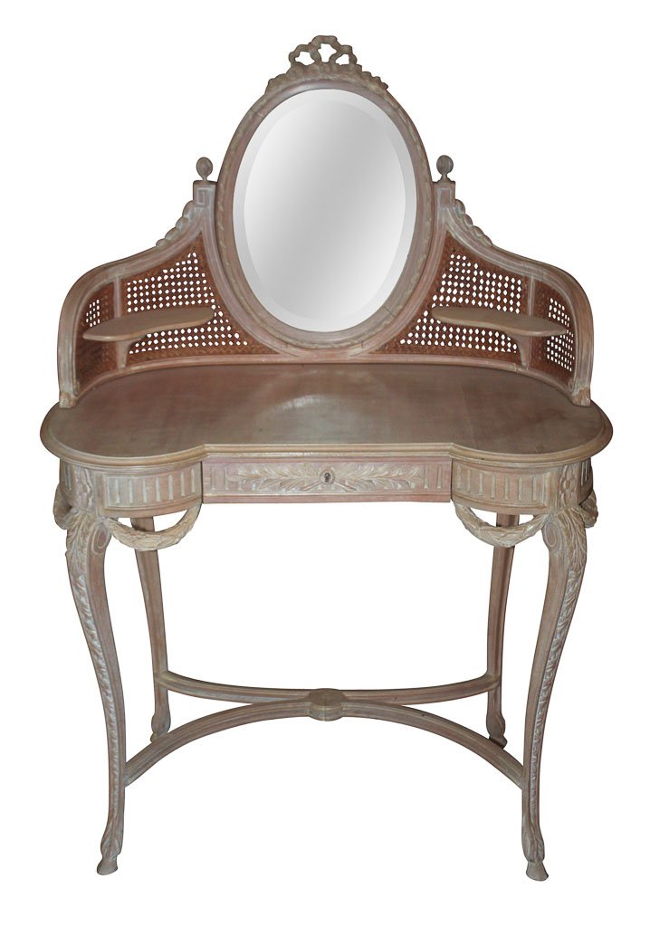 French Carved And Lacquered Vanity: No Reserve. 36w X 20d X 52h