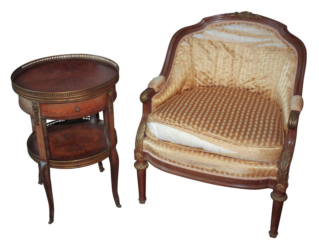 French Salon Table And Chair: No Reserve