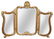 French Louis Xv 3 Panel Gilt Wood Vanity Mirror