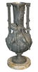 French Spelter Vase On Marble Base