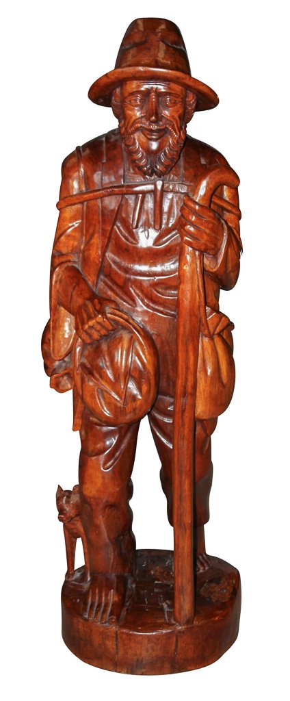 19th Century German Carved Walnut Figure (1 of 6)