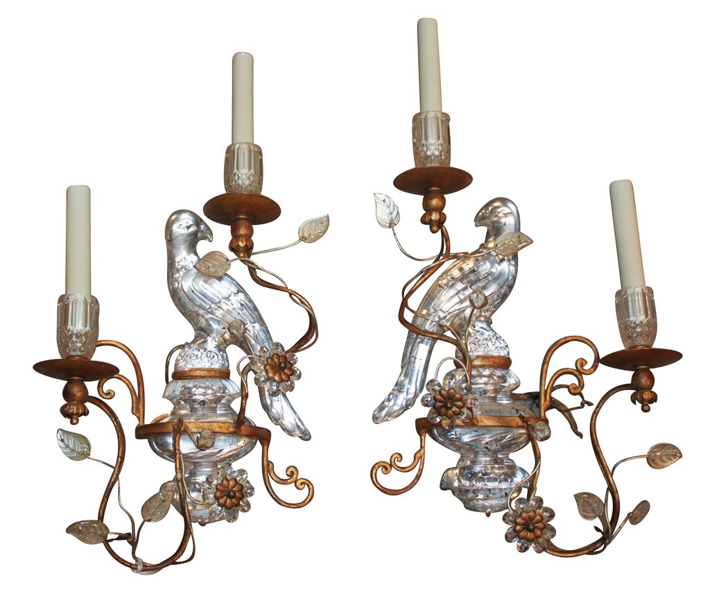 Pair Of Italian Glass Bird Form Sconces (1 of 7)