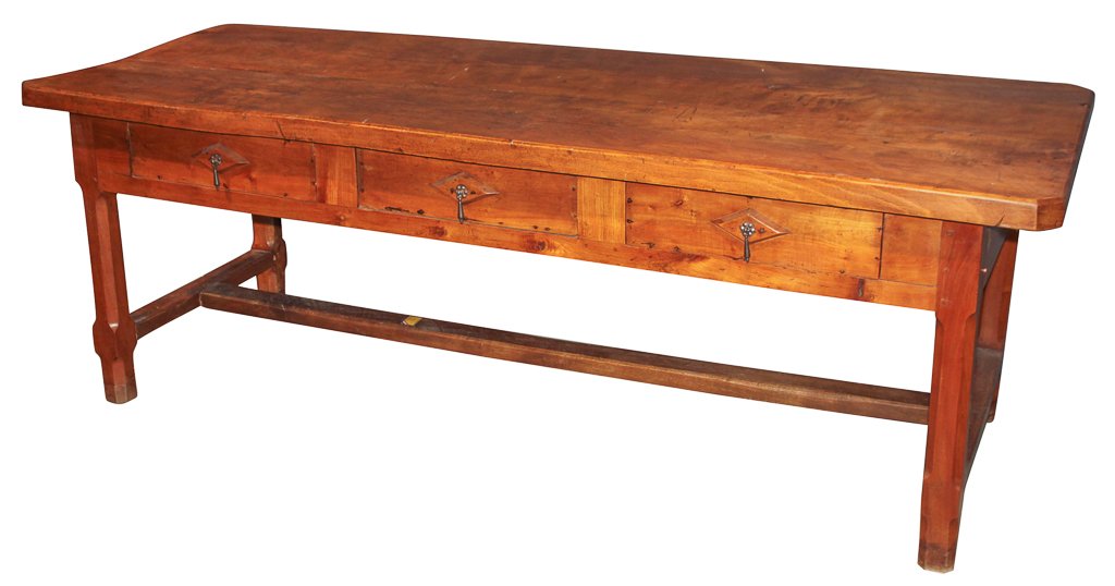 Large Antique French Cherry Farm Table (1 of 9)