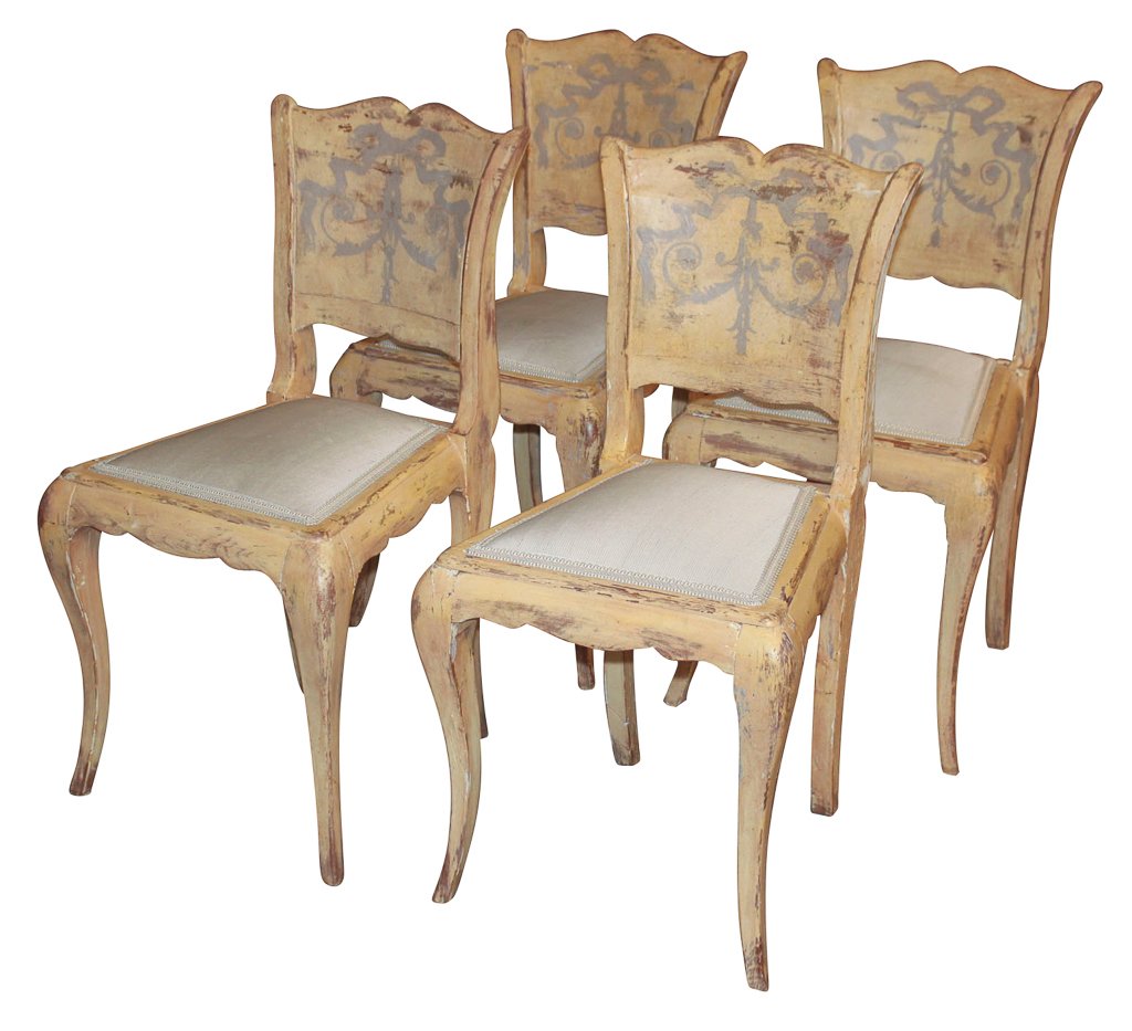 Set Of Four 19th Century Italian Painted Side (1 of 7)