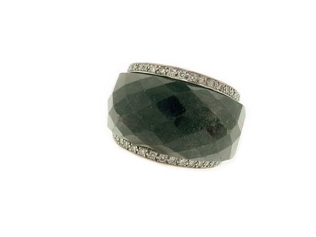 Stephen Webster "crystal Haze " Collection Ring.: Quartz Crystal & Diamonds. In 18k White Gold