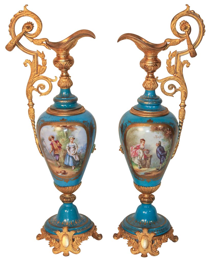 Fine Pair Of 19th C. French Sevres Ewers (1 of 10)