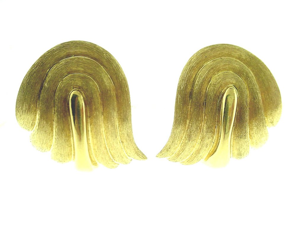 Henry Dunay 18k Sabi Wavy Earrings Clip (1 of 1)