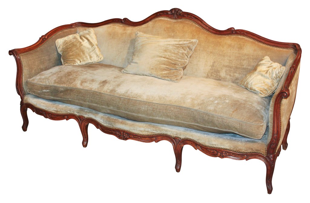 19th C.  French Carved Walnut Sofa (1 of 9)