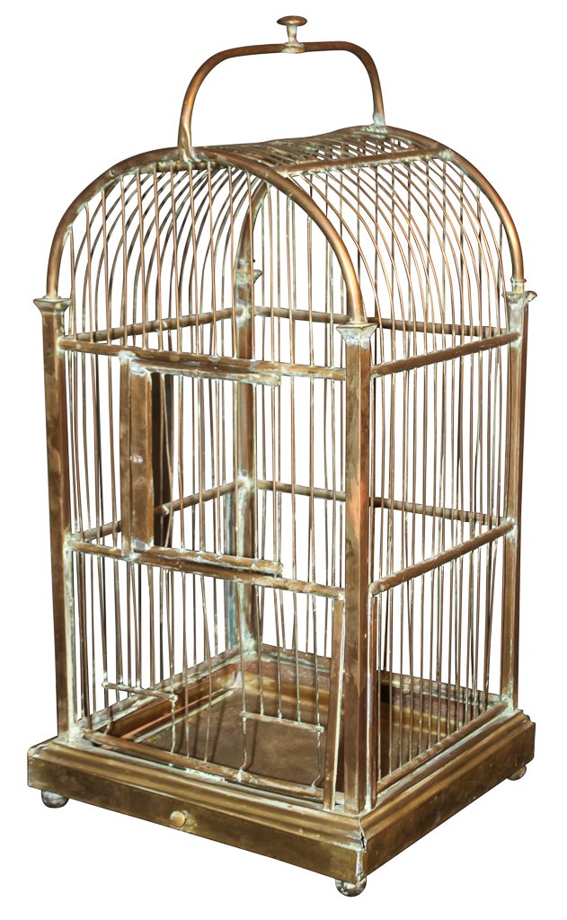 Large Antique English Brass Bird Cage (1 of 5)