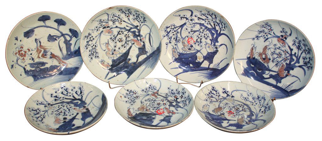 Group Of 7 Antique Chinese Export Plates (1 of 8)