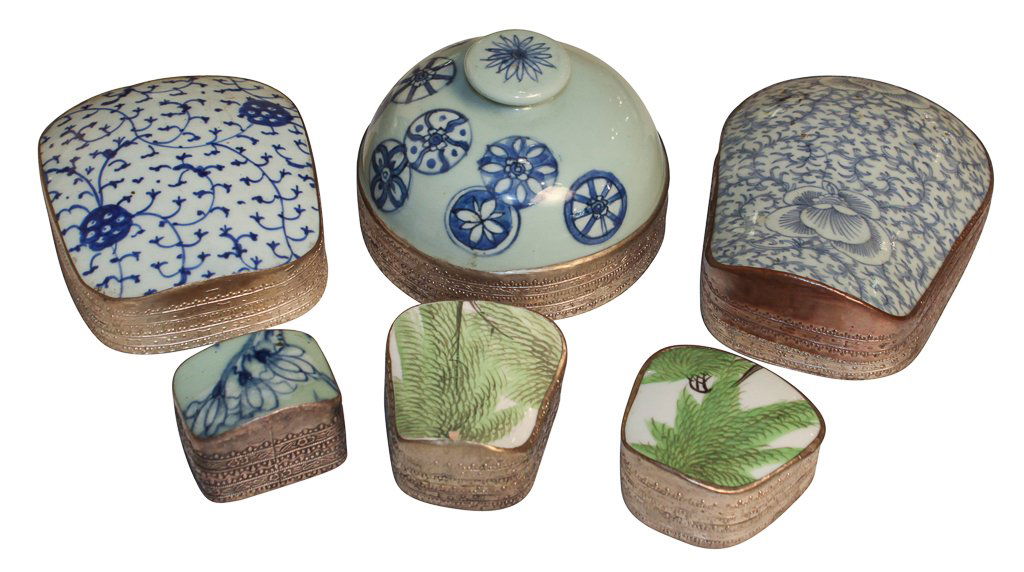 Group Of 5 Oriental Porcelain Boxes (1 of 8)