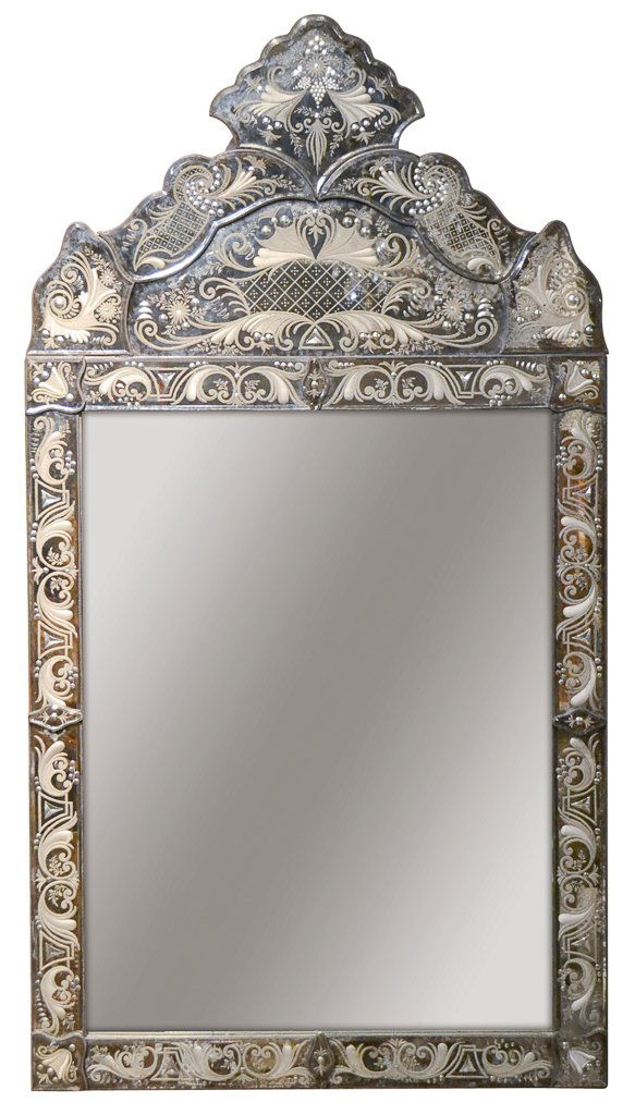 1940's Venetian Etched Glass Mirror (1 of 6)