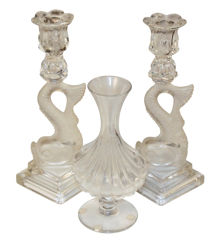 Baccarat Vase Together With Pair Of (1 of 6)
