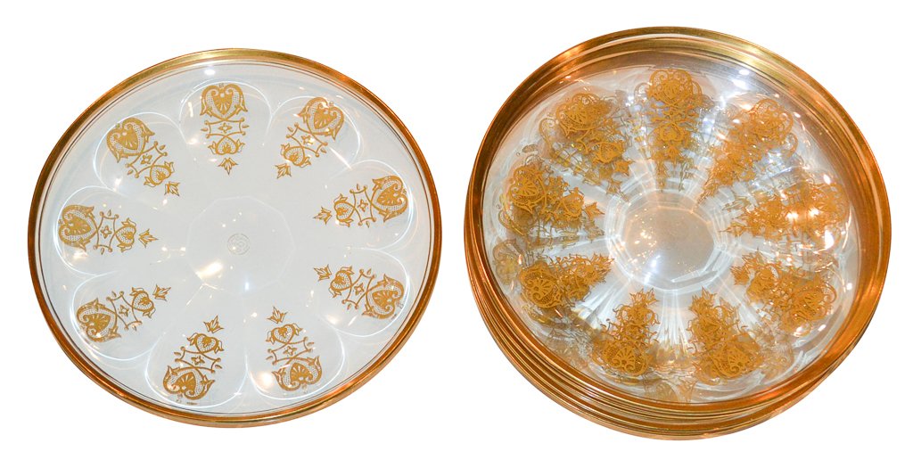 Set Of 6 Baccarat Gold Overlay Dessert Plates (1 of 5)