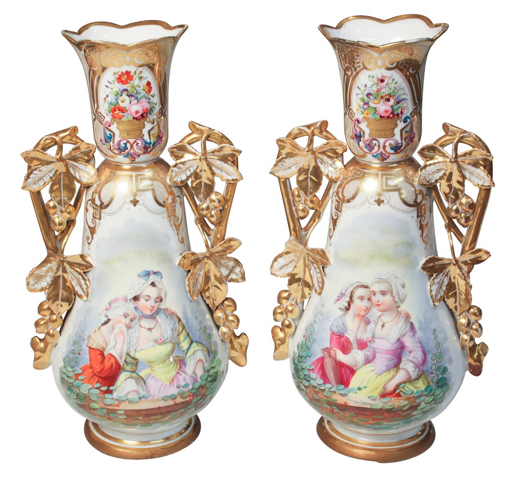 Pair Of 19th-century French Old Paris Vases (1 of 10)