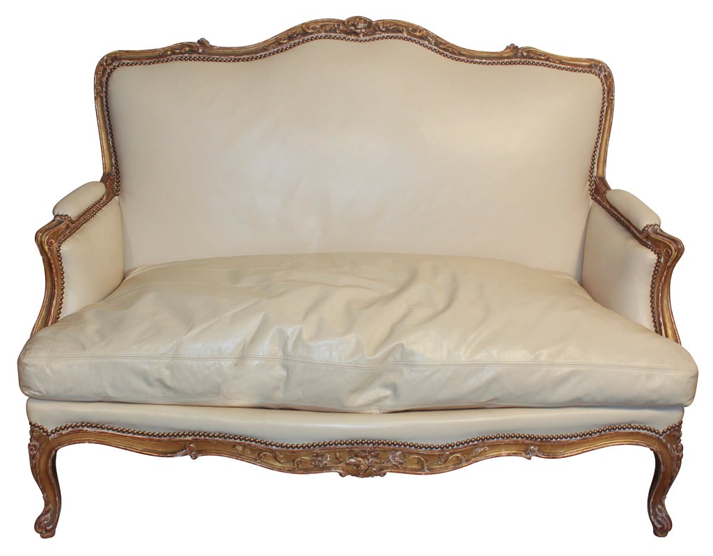 19th Century French Louis Xv Gilt Wood Settee (1 of 8)
