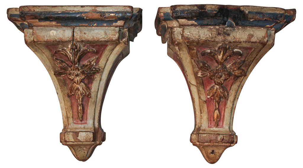 Pair Of 18th Century French Carved Wood & (1 of 6)