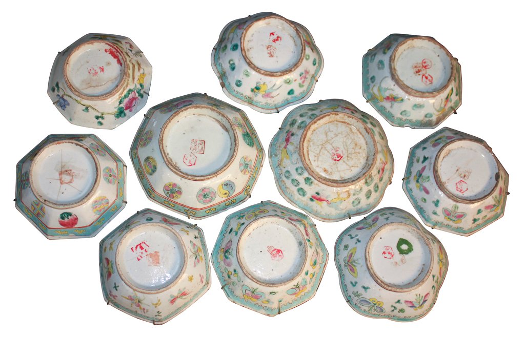 Group Of 10 Antique Chinese Rice Bowls (1 of 10)