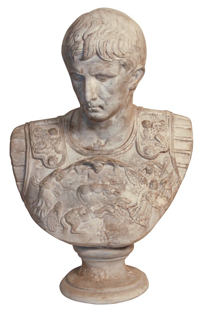 Neo-classical Bust Of Roman Soldier: 23"h. (composite)