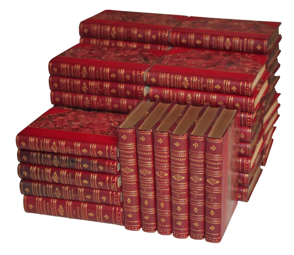 Waverly Novels.  Set Of 45 Leather Bound Books (1 of 4)