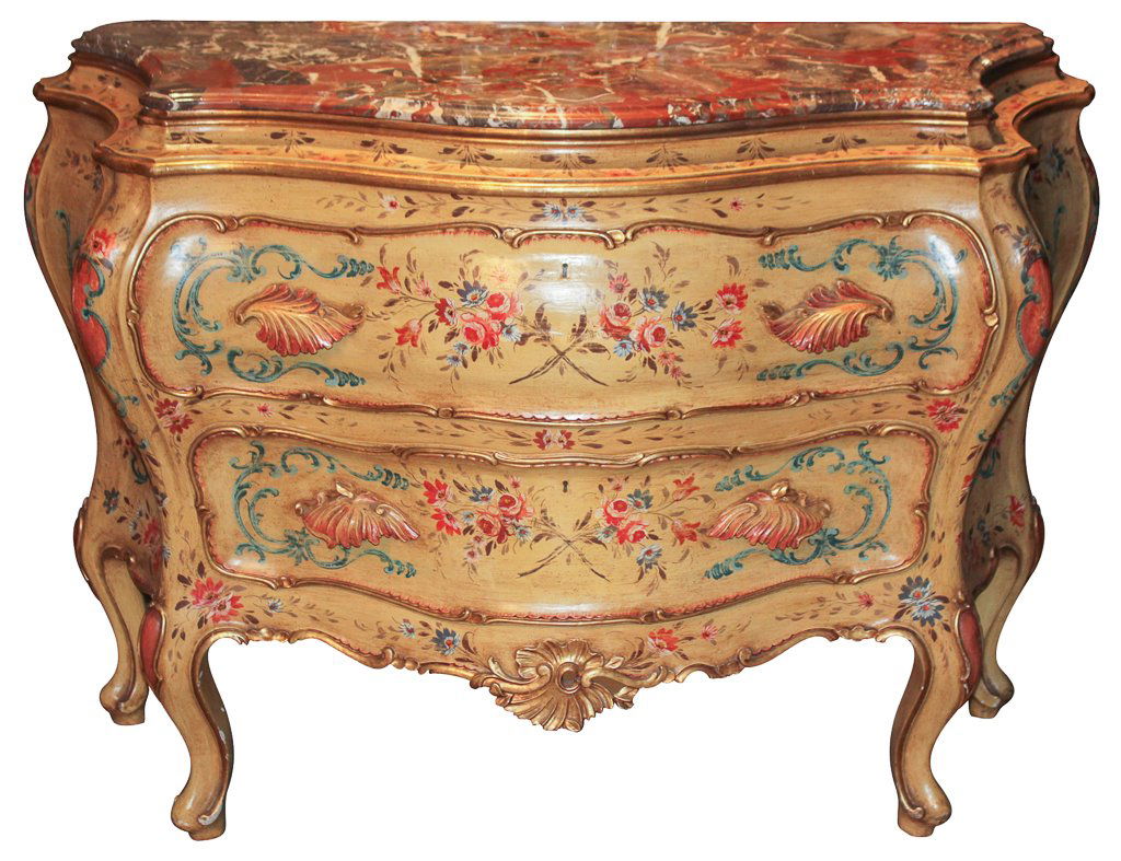 Italian Lacquered And Hand Painted Bombe' (1 of 6)