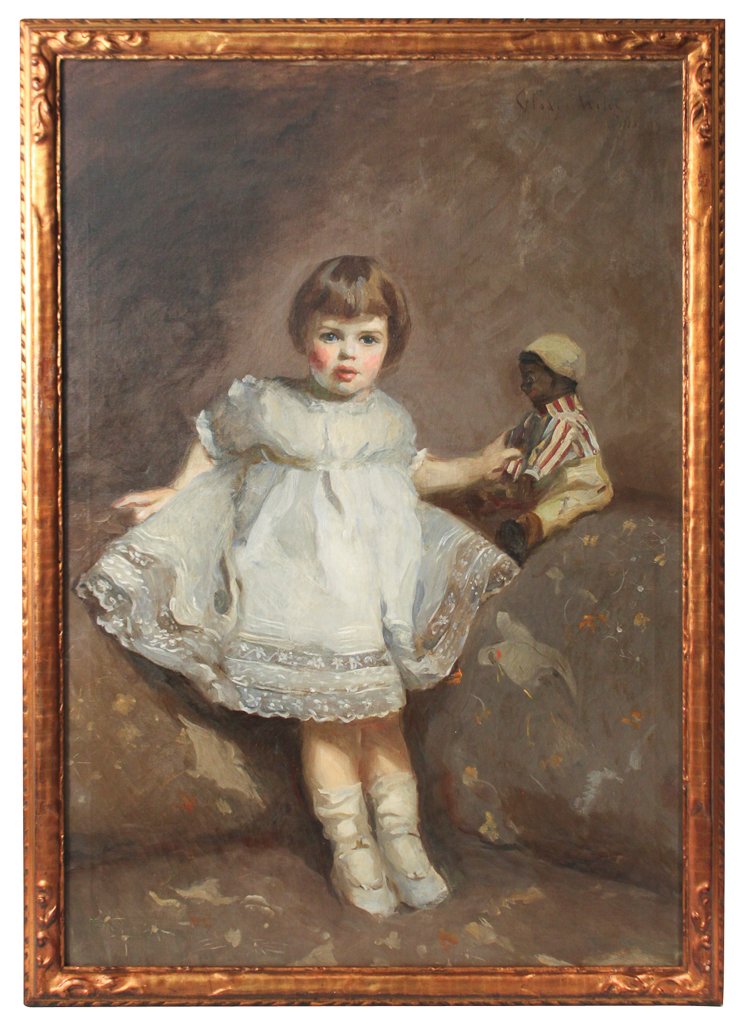 Gladys Wiles, 1918.  Victorian Oil On Canvas, (1 of 8)