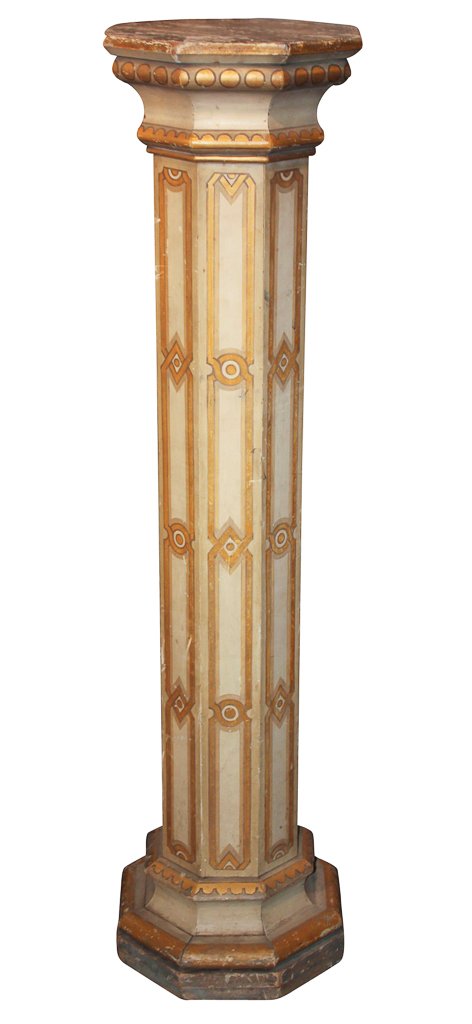 Continental Polychromed Wood Pedestal (1 of 4)