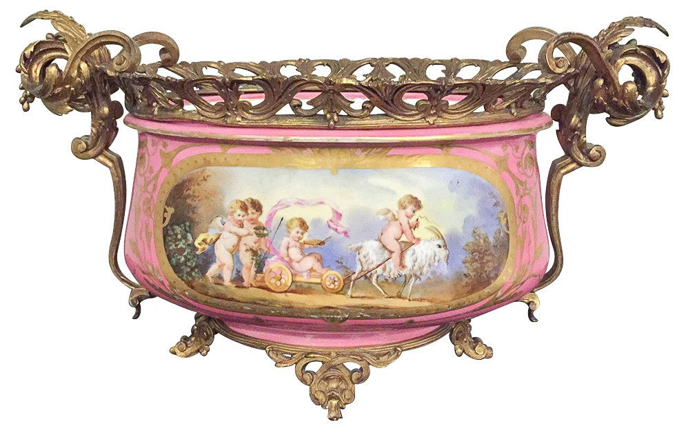 French Sevres Porcelain And Bronze Jardinere (1 of 6)