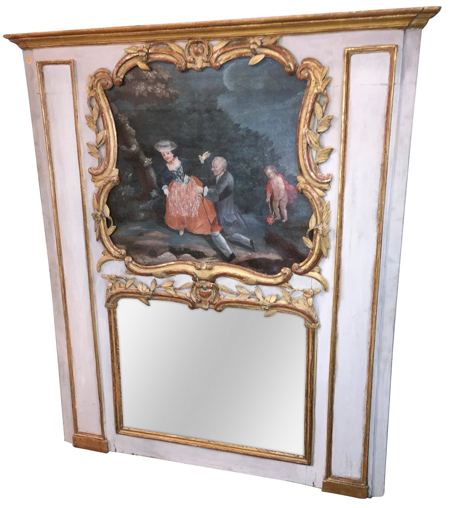 18th C. French Trumeau Mirror (1 of 10)