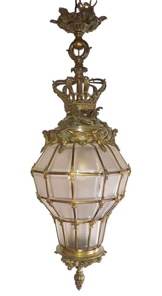 Heavy Antique Continental Bronze Lantern (1 of 4)