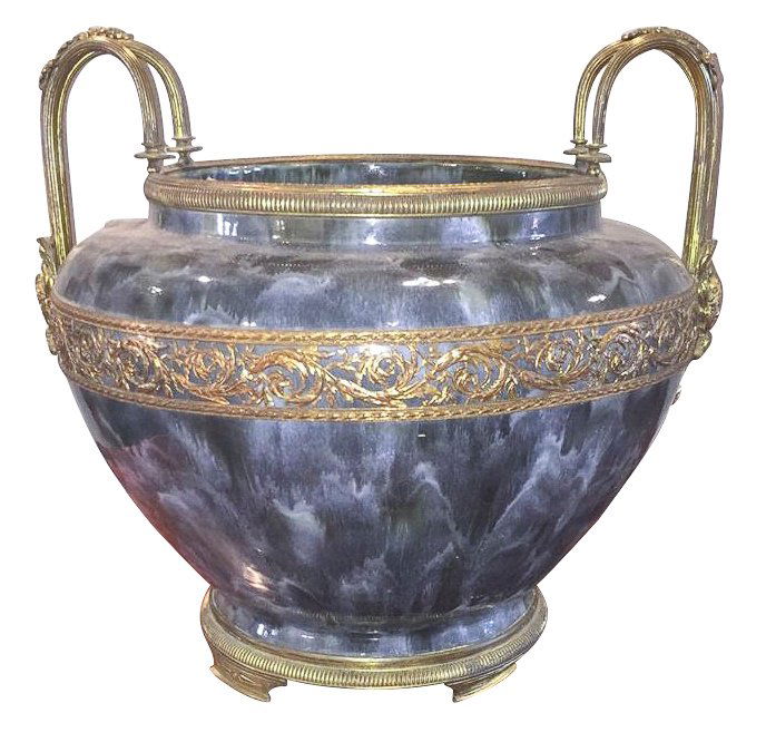 French Style Ceramic Glazed Jardinere (1 of 6)